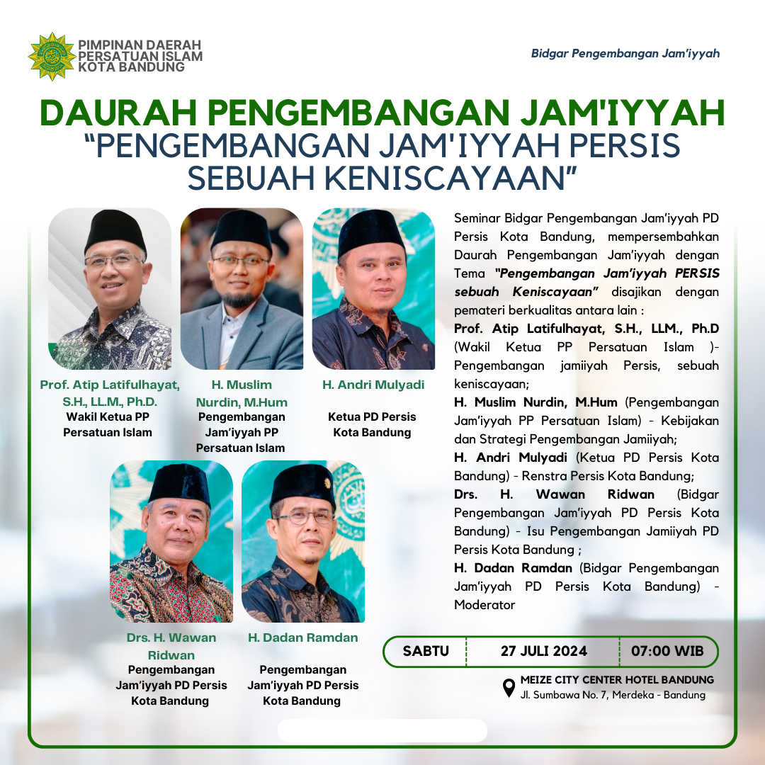 Pengembangan Jam'iyyah Persis sebuah Keniscayaan